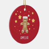 かわいいジンジャーパンの女とスターパーソナライズされたズ名 セラミックオーナメント (右)