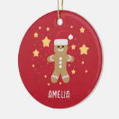 かわいいジンジャーパンの女とスターパーソナライズされたズ名 セラミックオーナメント (左)