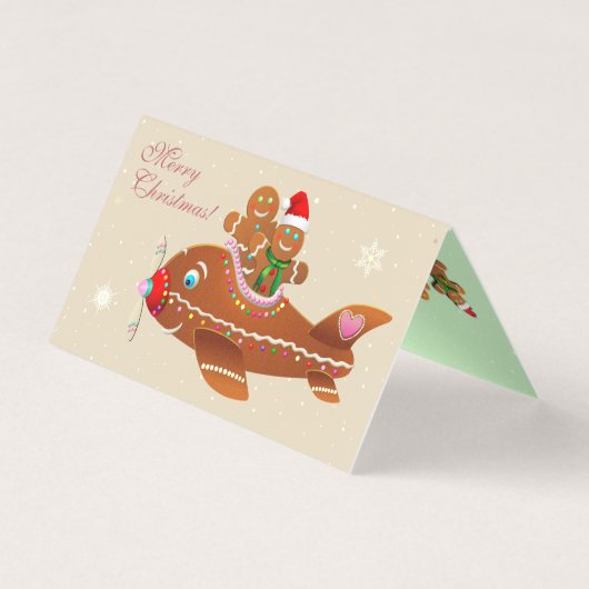 かわいいジンジャーパンクリスマス電車と飛行機の漫画 (裏面)