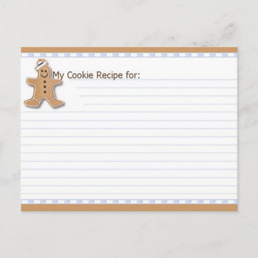 かわいいジンジャーパン空白のレシピカード シーズンポストカード (正面)