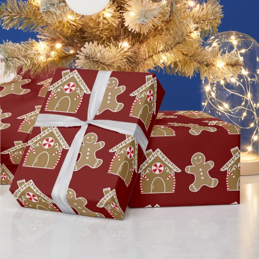 かわいいジンジャーパン/キャンディクリスマス ラッピングペーパー (クリスマス)