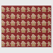 かわいいジンジャーパン/キャンディクリスマス ラッピングペーパー (フラット)