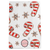 かわいいジンジャーパン – メリークリスマス ミディアムペーパーバッグ (裏面)