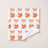 かわいいジンジャーフォックス漫画イラストレーション バスタオルセット (ウォッシュタオル)