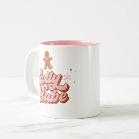 かわいいジンジャーブレッドすてきクッキーベ ツートーンマグカップ (正面左)