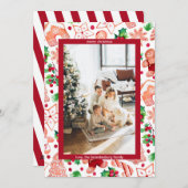 かわいいジンジャーブレッドのクリスマスグリーティングフォト シーズンカード (正面/裏面)