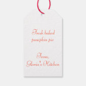 かわいいジンジャーブレッドの女の子とパイ ギフトタグ (裏面)