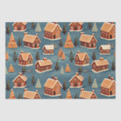 かわいいジンジャーブレッドの家と木 薄葉紙 (正面)