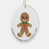 かわいいジンジャーブレッドクッキーのクリスマスオーナメント年 セラミックオーナメント (右)