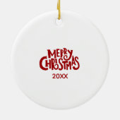 かわいいジンジャーブレッドクッキーのクリスマスオーナメント年 セラミックオーナメント (裏面)