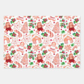 かわいいジンジャーブレッドクッキーのクリスマスベビーシャワー ラッピングペーパーシート (正面)