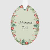 かわいいジンジャーブレッドクッキー家族のクリスマス オーナメント (裏面)