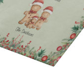 かわいいジンジャーブレッドクッキー家族のクリスマス カッティングボード (角)