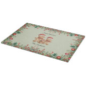 かわいいジンジャーブレッドクッキー家族のクリスマス カッティングボード (角)