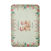 かわいいジンジャーブレッドクッキー家族のクリスマス バスマット (正面縦)