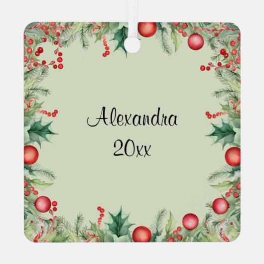 かわいいジンジャーブレッドクッキー家族のクリスマス メタルオーナメント (裏面)