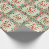 かわいいジンジャーブレッドクッキー家族のクリスマス ラッピングペーパー (角)
