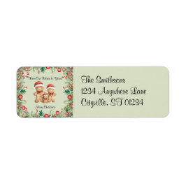 かわいいジンジャーブレッドクッキー家族のクリスマス ラベル