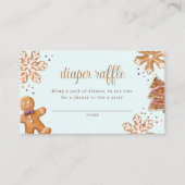 かわいいジンジャーブレッドクッキー赤ちゃんシャワーおむつラッフル エンクロージャーカード (正面)