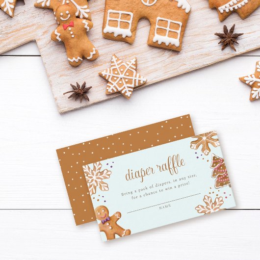 かわいいジンジャーブレッドクッキー赤ちゃんシャワーおむつラッフル エンクロージャーカード