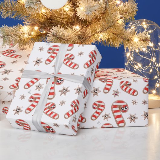 かわいいジンジャーブレッドクッキー ラッピングペーパー (クリスマス)