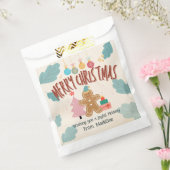 かわいいジンジャーブレッドクリスマスホリデースティッカー フェイバーバッグ (封をした状態)