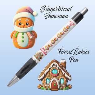 かわいいジンジャーブレッドスノーマンキャラクターグラフィック 白 ⛄️ ボールペン