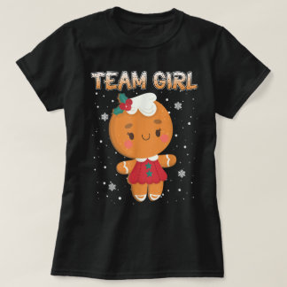 かわいいジンジャーブレッドチームガールデザイン Tシャツ
