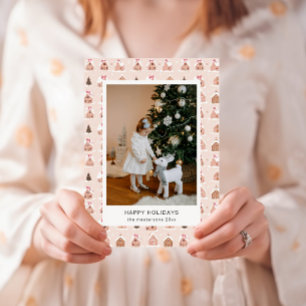 かわいいジンジャーブレッドハウスの写真ホリデーカード シーズンカード