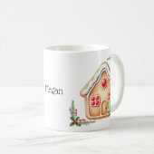 かわいいジンジャーブレッドハウスカスタムクリスマスマグカップ コーヒーマグカップ (正面右)