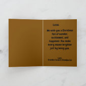 かわいいジンジャーブレッドボーイのクリスマス折りたたみグリーティングカード シーズンカード (内部)