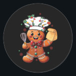 かわいいジンジャーブレッドマンおもしろいベーカーChristmas Chef Ba ラウンドシール<br><div class="desc">かわいいジンジャーブレッドマンおもしろいベーカーChristmas Chefクッキー</div>