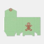 かわいいジンジャーブレッドマンとグリーン水玉模様 フェイバーボックス (折り畳みなし)