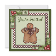 かわいいジンジャーブレッドマンとホリークリスマスパーティー