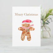 かわいいジンジャーブレッドマンのクリスマスカード 招待状 (スタンド正面)