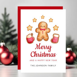 かわいいジンジャーブレッドマンのメリークリスマス シーズンカード