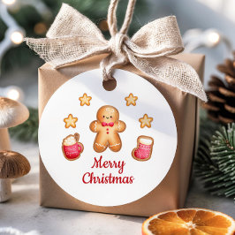 かわいいジンジャーブレッドマンのメリークリスマス フェイバータグ