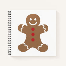 かわいいジンジャーブレッドマンの正方形のノート