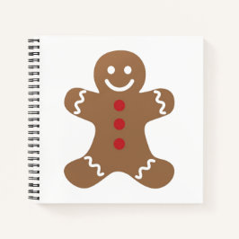 かわいいジンジャーブレッドマンの正方形のノート ノートブック
