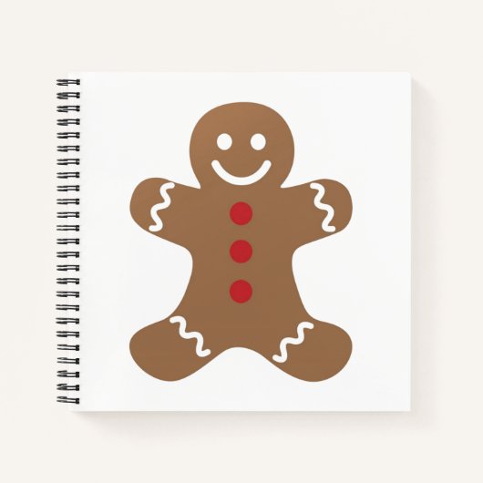 かわいいジンジャーブレッドマンの正方形のノート ノートブック (正面)