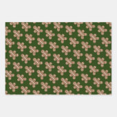 かわいいジンジャーブレッドマンカスタムクッキーの色クリスマス ラッピングペーパーシート (正面3)