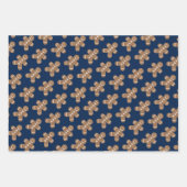 かわいいジンジャーブレッドマンカスタムクッキーの色クリスマス ラッピングペーパーシート (正面2)