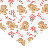 かわいいジンジャーブレッドマンキャンディカネスホリデーパターン ショートテーブルランナー (コーナー)