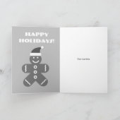かわいいジンジャーブレッドマンクッキーのクリスマスグリーティング シーズンカード (内部)