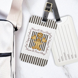 かわいいジンジャーブレッドマンクッキーイラストレーションキッズ ラゲッジタグ