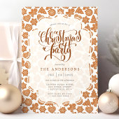 かわいいジンジャーブレッドマンクッキークリスマスパーティー 招待状