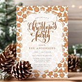 かわいいジンジャーブレッドマンクッキークリスマスパーティー 招待状