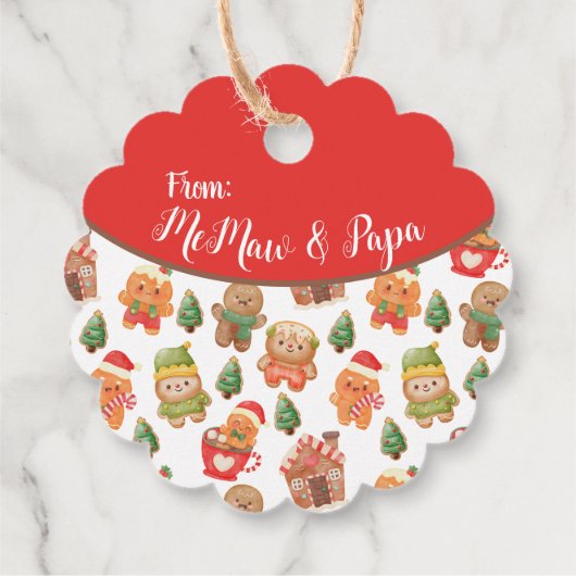 かわいいジンジャーブレッドマンクッキーズクリスマスホリデー フェイバータグ (裏面)
