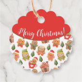 かわいいジンジャーブレッドマンクッキーズクリスマスホリデー フェイバータグ (正面)