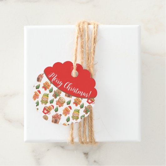 かわいいジンジャーブレッドマンクッキーズクリスマスホリデー フェイバータグ (インサイチュ)